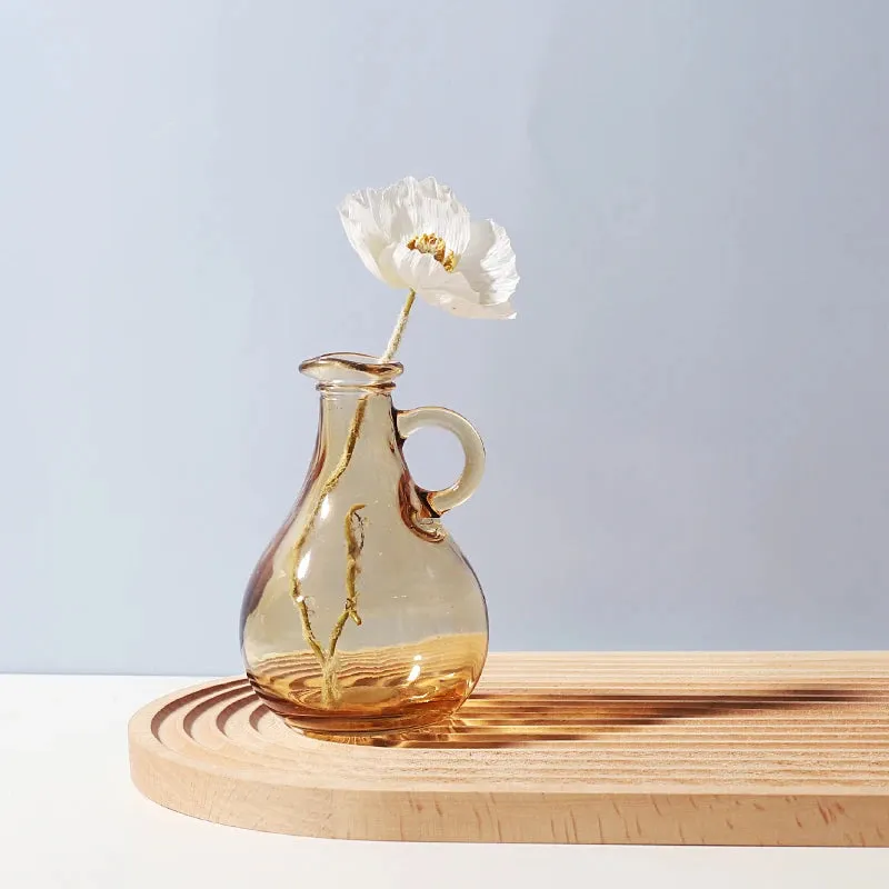 Transparent Glass Vase Desktop Flower Holder Decoration
