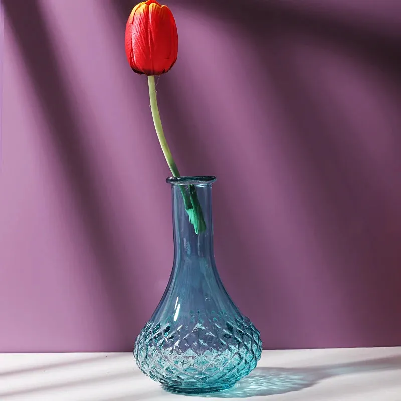 Transparent Glass Vase Desktop Flower Holder Decoration