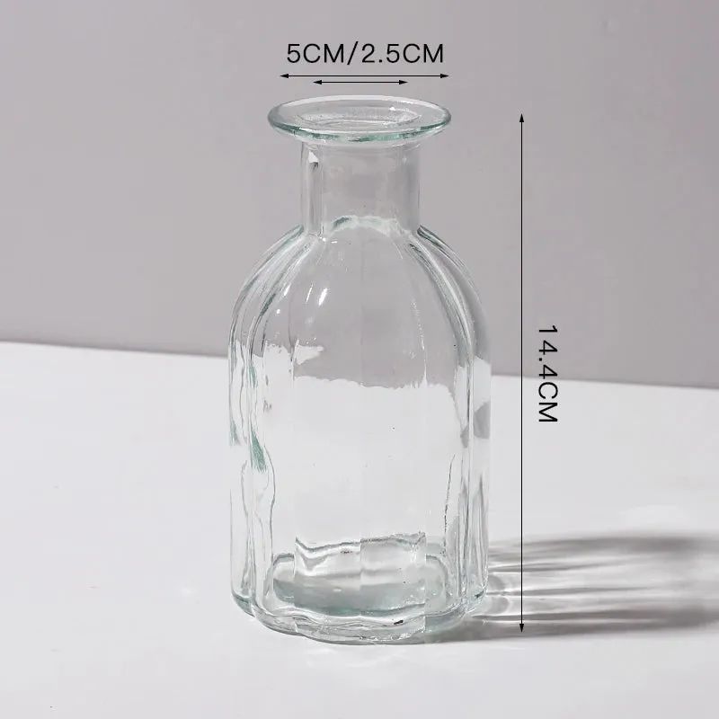 Transparent Glass Vase Desktop Flower Holder Decoration