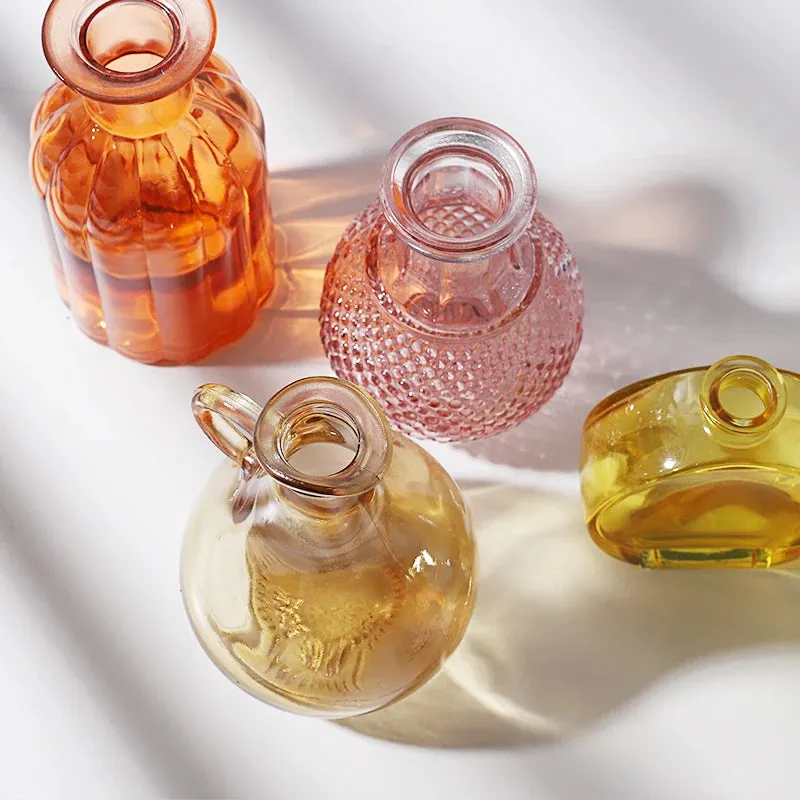 Transparent Glass Vase Desktop Flower Holder Decoration