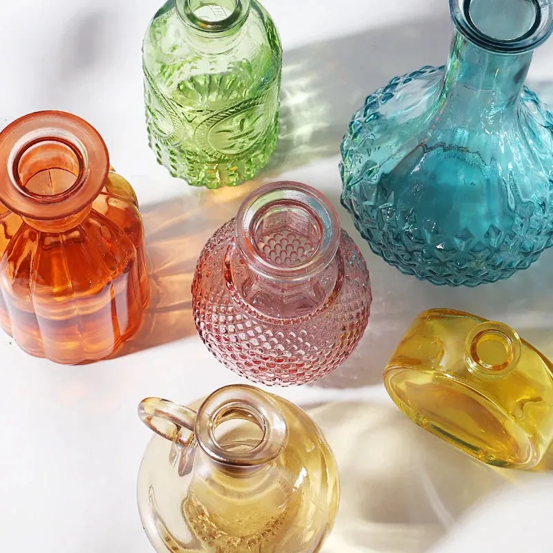 Transparent Glass Vase Desktop Flower Holder Decoration