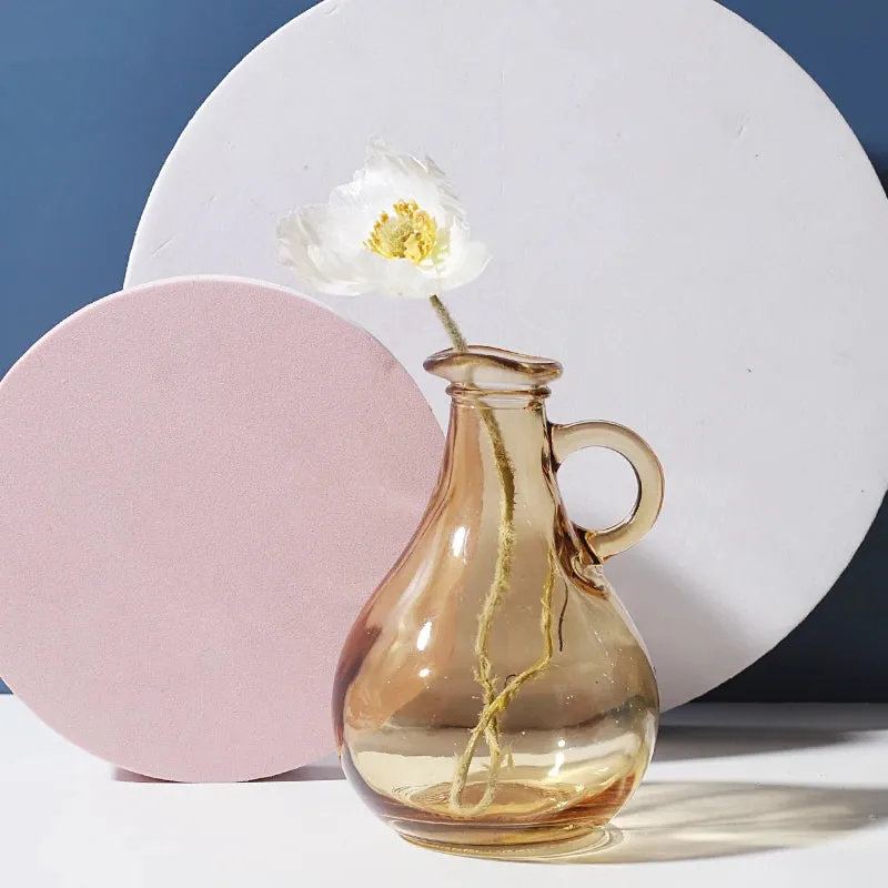 Transparent Glass Vase Desktop Flower Holder Decoration