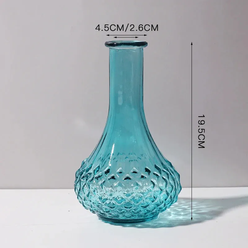 Transparent Glass Vase Desktop Flower Holder Decoration