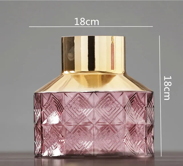 Transparent Glass Vase With Golden Pattern For Flower Arrangement And Hydroponic For Modern Home Decorations