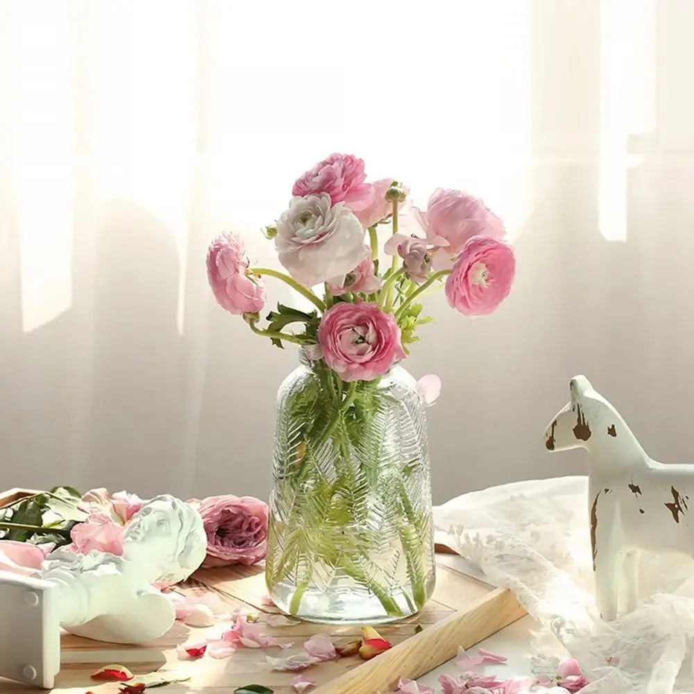 Wedding Embossed Glass Flower Vase