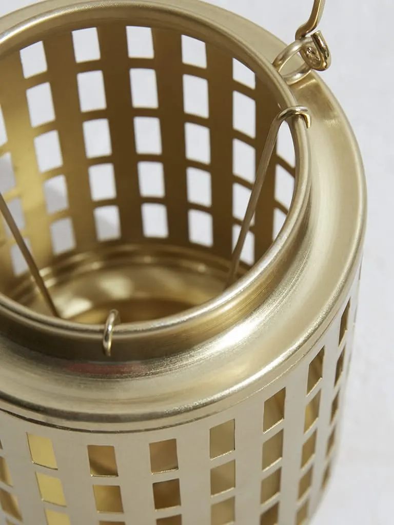 Westside Home Gold Rectangular Lantern- Large