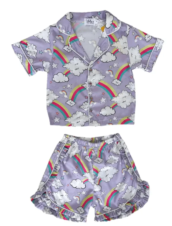 Women's I Dream of Rainbows Silky Short Set