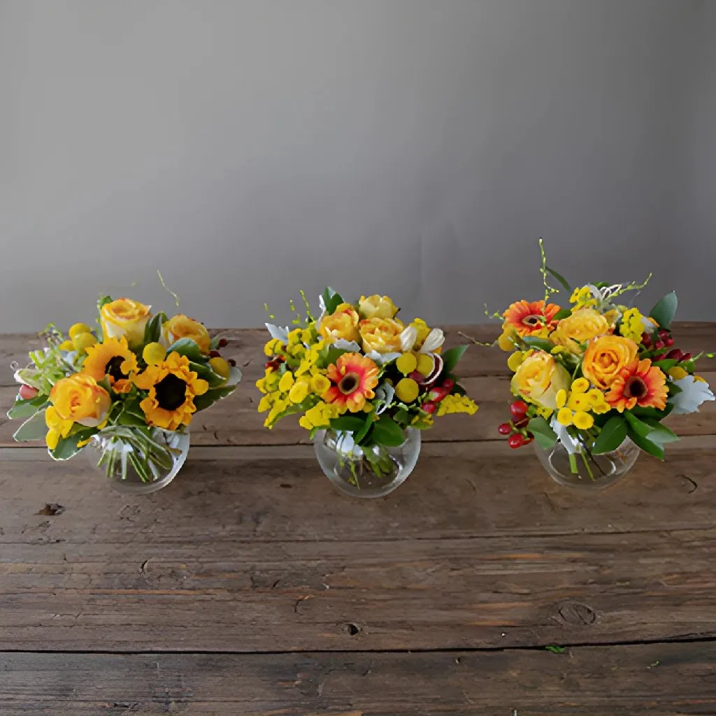 Yellow Themed Event Flower Centerpieces