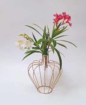 Z Designer Metallic Flower Vase/Test Tube Glass Vase for Hydroponic Plant/Modern Home Decor Vase/Vase for Home/Centerpiece,Flower Vase for Decor/Pc of 1 [ Metallic Vase Gold ]